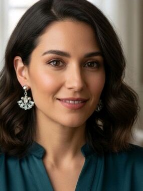 Vtg ESPO Flex 925 Sterling Silver Crystal Filigree Screw Back Earrings ~ Signed